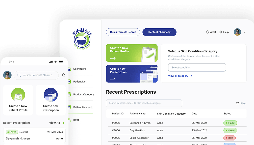 Provider portal dashboard mockup